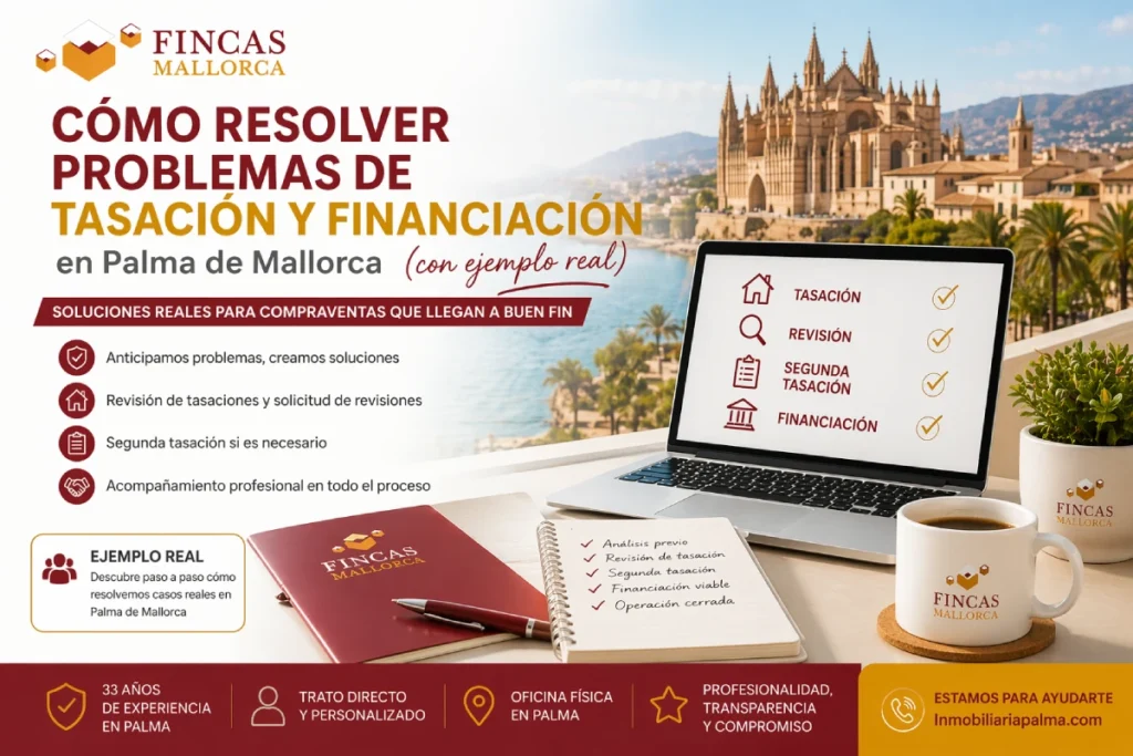 como resolver problemas tasacion financiacion palma mallorca ejemplo real Problemas de tasación y financiación en Palma de Mallorca solucionados con ejemplo real por Fincas Mallorca
