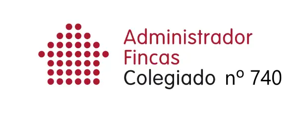 logo administrador colegiado 740 granate WEBP Distintivo de Administrador de Fincas Colegiado nº 740, Pedro Sánchez Navarro.